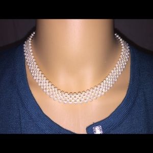 ❤️Set-Cultured Pearl Choker, Bracelet 14K Clasp